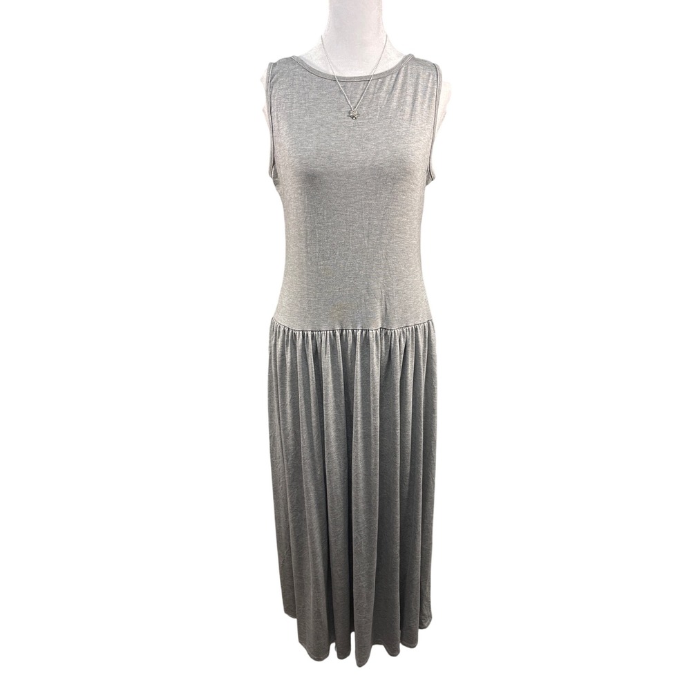 See You Monday Los Angeles Heather Grey Sleeveless Scoop Back Maxi Dress XL